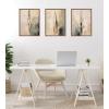 imageKate and Laurel Sylvie Abstract Tall Cactus Muted Colors Framed Canvas Wall Art Set by The Creative Bunch Studio 3 Piece Set Beaded Gold Modern Desert Art for Wall