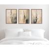 imageKate and Laurel Sylvie Abstract Tall Cactus Muted Colors Framed Canvas Wall Art Set by The Creative Bunch Studio 3 Piece Set Beaded Gold Modern Desert Art for Wall
