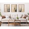 imageKate and Laurel Sylvie Abstract Tall Cactus Muted Colors Framed Canvas Wall Art Set by The Creative Bunch Studio 3 Piece Set Beaded Gold Modern Desert Art for Wall