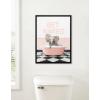 imageKate and Laurel Sylvie Beaded Baby Elephant No 3 in Get Naked Bath Vintage Framed Canvas Wall Art 18x24 Beaded Black Cute Animal Bathtub Art for Wall