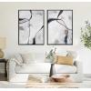 imageKate and Laurel Sylvie Beaded In the Quiet of Thought 1 and 2 Vintage Framed Canvas Wall Art Set by Nikita Jariwala 2 Piece Set 28x38 Beaded Black Abstract Painted Art Set for Wall