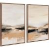 imageKate and Laurel Sylvie Beaded Peaceful Landscape I and II Vintage Framed Canvas Wall Art Set by Amy Lighthall 2 Piece Set 23x33 Gold Abstract Mountain Landscape Art for Wall