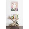 imageKate and Laurel Sylvie Beaded Wine Cat II Vintage Framed Canvas Wall Art by Honey Island Studio 18x24 Beaded White Cute Kitten Art for Wall