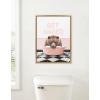 imageKate and Laurel Sylvie Big Bear Retro Neon Sign Bath Framed Canvas Wall Art 18x24 Bright Gold Cute Animal Bathtub Art for Wall