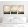 imageKate and Laurel Sylvie Green Mountain Abstract I II and III Framed Canvas Wall Art Set by Amy Lighthall 3 Piece Set Beaded Gold Soft Mountain Landscape Art for Wall
