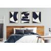 imageKate and Laurel Sylvie Japandi Framed Linen Textured Canvas Wall Art Set by Rocket Jack Set of 3 18x24 Blue Art Natural Frame Decorative Modern Abstract Art Set for Wall