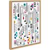imageKate and Laurel Sylvie Music Notes White Background Framed Canvas Wall Art by Rachel Lee 18x24 Natural Colorful Abstract Home Decor