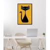 imageKate and Laurel Sylvie Retro Cat Framed Canvas Wall Art by Carrie Cantwell 23x33 Black Colorful Cute Kitten Art for Wall