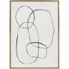 imageKate and Laurel Sylvie 871 Modern Circles Framed Canvas Linen Textured Wall Art by Teju Reval of SnazzyHues 28x38 Gold Decorative Geometric Abstract Art for Wall