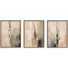 imageKate and Laurel Sylvie Abstract Tall Cactus Muted Colors Framed Canvas Wall Art Set by The Creative Bunch Studio 3 Piece Set Beaded Gold Modern Desert Art for Wall