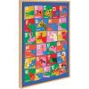 imageKate and Laurel Sylvie Animal Alphabet Framed Canvas Wall Art by Carrie Cantwell 23x33 Natural Colorful Cute Animal Nursery Art for Wall