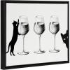 imageKate and Laurel Sylvie Beaded Cats and Wine Vintage Framed Canvas Wall Art by Honey Island Studio 24x18 Beaded Black Cute Kitten Art for Wall