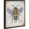 imageKate and Laurel Sylvie Beaded Honeycomb Vintage Framed Canvas Wall Art by Mackenzie Nelson 22x22 Beaded Black Cute Honey Bee Art for Wall