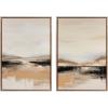 imageKate and Laurel Sylvie Beaded Peaceful Landscape I and II Vintage Framed Canvas Wall Art Set by Amy Lighthall 2 Piece Set 23x33 Gold Abstract Mountain Landscape Art for Wall