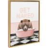 imageKate and Laurel Sylvie Big Bear Retro Neon Sign Bath Framed Canvas Wall Art 18x24 Bright Gold Cute Animal Bathtub Art for Wall