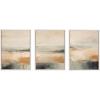 imageKate and Laurel Sylvie Blue Beach Ocean Coastal Abstract Framed Canvas Wall Art Set by The Creative Bunch Studio 3 Piece Set Beaded White Colorful Abstract Ocean Art for Wall