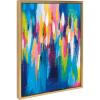 imageKate and Laurel Sylvie EV Bright Brush Strokes 033 Framed Canvas Wall Art by Jessi Raulet of Ettavee 18x24 Gold Modern Abstract Brush Art for WallGold