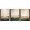 imageKate and Laurel Sylvie Green Mountain Abstract I II and III Framed Canvas Wall Art Set by Amy Lighthall 3 Piece Set Beaded Gold Soft Mountain Landscape Art for Wall
