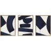 imageKate and Laurel Sylvie Japandi Framed Linen Textured Canvas Wall Art Set by Rocket Jack Set of 3 18x24 Blue Art Natural Frame Decorative Modern Abstract Art Set for Wall