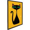 imageKate and Laurel Sylvie Retro Cat Framed Canvas Wall Art by Carrie Cantwell 23x33 Black Colorful Cute Kitten Art for Wall