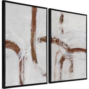 imageKate and Laurel Sylvie Beaded Pathways of Time I and II Vintage Framed Canvas Wall Art Set by Nikita Jariwala 2 Piece Set 28x38 Beaded Black Abstract Painted Art Set for Wall