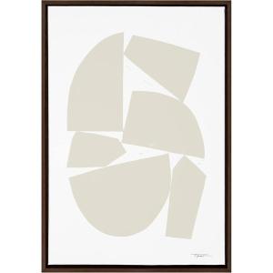 imageKate and Laurel Sylvie Constructed I Neutral Framed Canvas Wall Art by Statement Goods 28x38 Natural Decorative Neutral Abstract Art Print for WallBrown