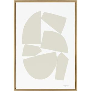 imageKate and Laurel Sylvie Constructed I Neutral Framed Canvas Wall Art by Statement Goods 28x38 Natural Decorative Neutral Abstract Art Print for WallGold