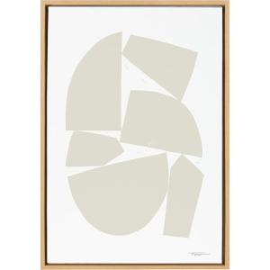 imageKate and Laurel Sylvie Constructed I Neutral Framed Canvas Wall Art by Statement Goods 28x38 Natural Decorative Neutral Abstract Art Print for WallNatural