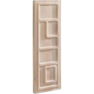 imageKate and Laurel Yuvan Decorative Carved Wall Art Plaque 13 x 36 Light Natural Modern Hand Carved Dimensional Art Panel for Solid Wood Wall Decor for Home Design
