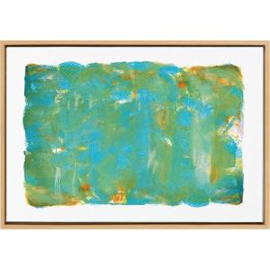imageKate and Laurel x Mentoring Positives Collaboration Jungle Framed Canvas Wall Art 23x33 Natural Modern Green Abstract Wall Dcor