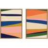imageKate and Laurel Sylvie Boho Max 1 and 2 Framed Canvas Wall Art Set by The Creative Bunch Studio 2 Piece Set 18x24 Natural Modern Abstract Colorful Wall Art Set