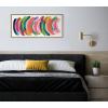 imageKate and Laurel Sylvie Bright Abstract Framed Canvas Wall Art by Jessi Raulet of Ettavee 18x40 Gold Modern Colorful Brushstrokes Art for Wall