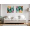 imageKate and Laurel Sylvie Brushstroke 155 Framed Metallic Canvas Wall Art by Jessi Raulet of Ettavee 30x30 Bright Gold Bright Colorful Modern Abstract Wall DcorWhite