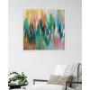 imageKate and Laurel Sylvie Brushstroke 155 Framed Metallic Canvas Wall Art by Jessi Raulet of Ettavee 30x30 Bright Gold Bright Colorful Modern Abstract Wall DcorWhite