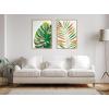 imageKate and Laurel Sylvie EV Monstera and EV Palma No 2 Framed Canvas Wall Art Set by Jessi Raulet of Ettavee 2 Piece 18x24 Natural Colorful Plant Leaf Art Set for WallNatural