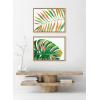 imageKate and Laurel Sylvie EV Monstera and EV Palma No 2 Framed Canvas Wall Art Set by Jessi Raulet of Ettavee 2 Piece 18x24 Natural Colorful Plant Leaf Art Set for WallNatural
