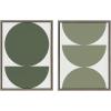 imageKate and Laurel Sylvie Earthy Boho Geometric 1 Olive Green and Geometric 2 Sage Green Framed Canvas Art Set by The Creative Bunch Studio 2 Piece Set 18x24 Gray Modern Abstract Wall Art Dcor Set