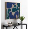 imageKate and Laurel Sylvie Groovy Happy Abstract Blue and Green Framed Canvas Wall Art by The Creative Bunch Studio 30x30 Natural Contemporary Shapes Art for Wall