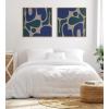 imageKate and Laurel Sylvie Groovy Happy Abstract Blue and Green Framed Canvas Wall Art by The Creative Bunch Studio 30x30 Natural Contemporary Shapes Art for Wall
