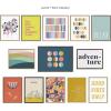 imageKate and Laurel Sylvie Lines in Blue Framed Canvas Wall Art by Apricot and Birch 28x38 Walnut Brown Chic MidCentury Art for WallGrey