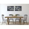 imageKate and Laurel Sylvie Lines in Blue Framed Canvas Wall Art by Apricot and Birch 28x38 Walnut Brown Chic MidCentury Art for WallGrey