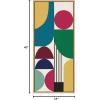 imageKate and Laurel Sylvie MCM Pattern 13 Framed Canvas Wall Art by Rachel Lee of My Dream Wall 18x40 Natural Colorful Abstract Shape Pattern Art for Wall