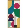 imageKate and Laurel Sylvie MCM Pattern 13 Framed Canvas Wall Art by Rachel Lee of My Dream Wall 18x40 Natural Colorful Abstract Shape Pattern Art for Wall