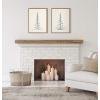 imageKate and Laurel Sylvie Minimalist Evergreen Trees Framed Linen Textured Canvas Wall Art by The Creative Bunch Studio Set of 2 18x24 Natural Modern Nature Art for WallNatural