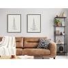 imageKate and Laurel Sylvie Minimalist Evergreen Trees Framed Linen Textured Canvas Wall Art by The Creative Bunch Studio Set of 2 18x24 Natural Modern Nature Art for WallGray