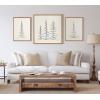 imageKate and Laurel Sylvie Minimalist Evergreen Trees Framed Linen Textured Canvas Wall Art by The Creative Bunch Studio Set of 2 18x24 Natural Modern Nature Art for WallNatural