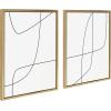 imageKate and Laurel Sylvie Modern Line Abstract Black and White Framed Canvas Wall Art Set by The Creative Bunch Studio 2 Piece Set 18x24 Gold Glam Neutral Abstract Wall DcorGold
