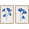 imageKate and Laurel Sylvie Navy Ginkgo and Navy Ginkgo Trio Framed Canvas Wall Art Set by Cat Coquillette 2 Piece 18x24 Natural Minimalist Flower Art Set for WallGold
