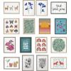 imageKate and Laurel Sylvie Navy Ginkgo and Navy Ginkgo Trio Framed Canvas Wall Art Set by Cat Coquillette 2 Piece 18x24 Natural Minimalist Flower Art Set for WallGold