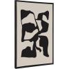 imageKate and Laurel Sylvie Neutral Abstract Aztec Shapes Panel Framed Canvas Wall Art by The Creative Bunch Studio 18x40 NaturalBlack